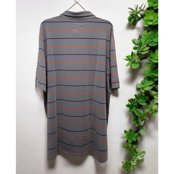 OOBE Striped Men's Polo Shirt Size 2XL New Gray Orange Short Sleeve Stretchy - Picture 4 of 4